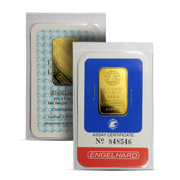 Engelhard 1 Oz Gold Bar - .9999 Pure