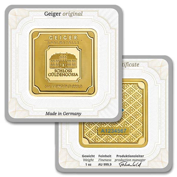 Geiger GOLD Bar - 1 Troy Oz .9999 Pure, in Assay thumbnail