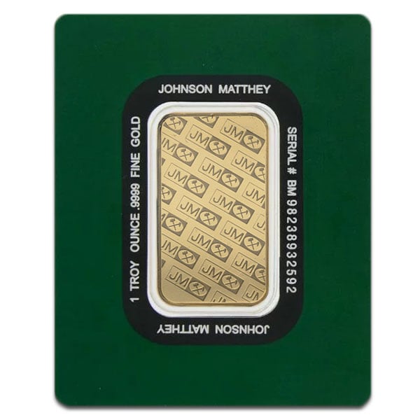 Johnson Matthey Gold Bar, 1 Troy Oz, .9999 Pure (New in Assay)