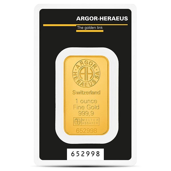 Gold Bar - Argor-Heraeus KineBar 1 Troy Oz, .9999 Pure