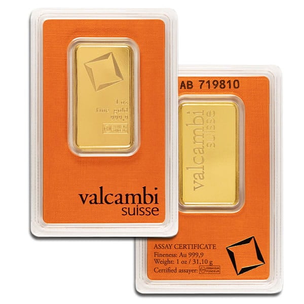 1 Troy Oz Valcambi Gold Bars for Sale Money Metals