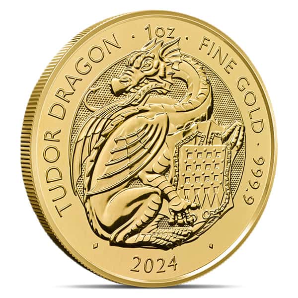 2024 British Royal Mint Tudor Beasts; Tudor Dragon - 1 Oz Gold Coin .9999 Pure