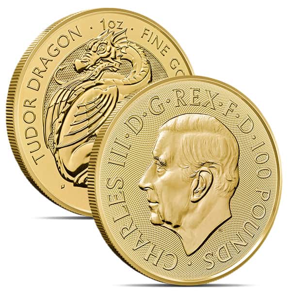 2024 British Royal Mint Tudor Beasts; Tudor Dragon - 1 Oz Gold Coin .9999 Pure