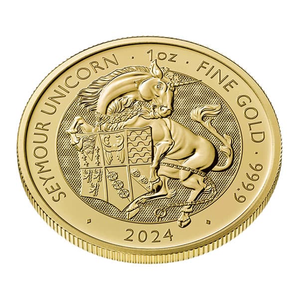 2024 British Royal Mint Tudor Beasts; Seymour Unicorn - 1 Oz Gold Coin .9999 Pure