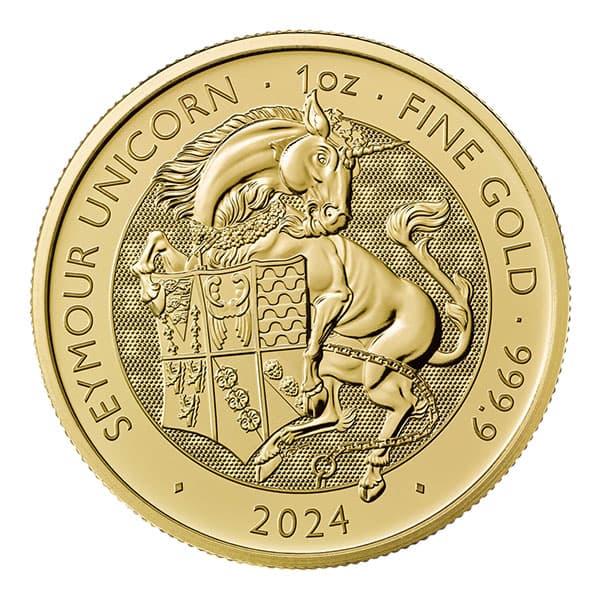 2024 British Royal Mint Tudor Beasts; Seymour Unicorn - 1 Oz Gold Coin .9999 Pure