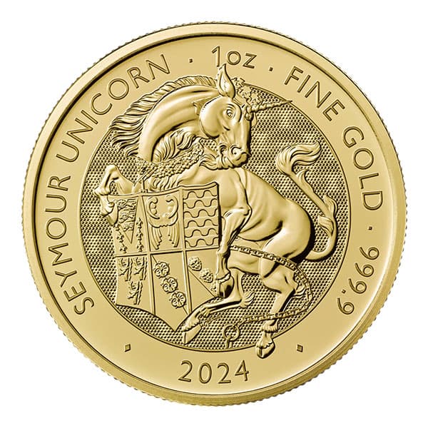 British Royal Mint Tudor Beasts; Seymour Unicorn - 1 Oz Gold Coin .9999 Pure