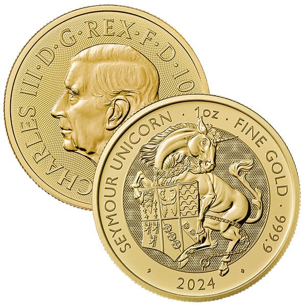2024 British Royal Mint Tudor Beasts; Seymour Unicorn - 1 Oz Gold Coin .9999 Pure