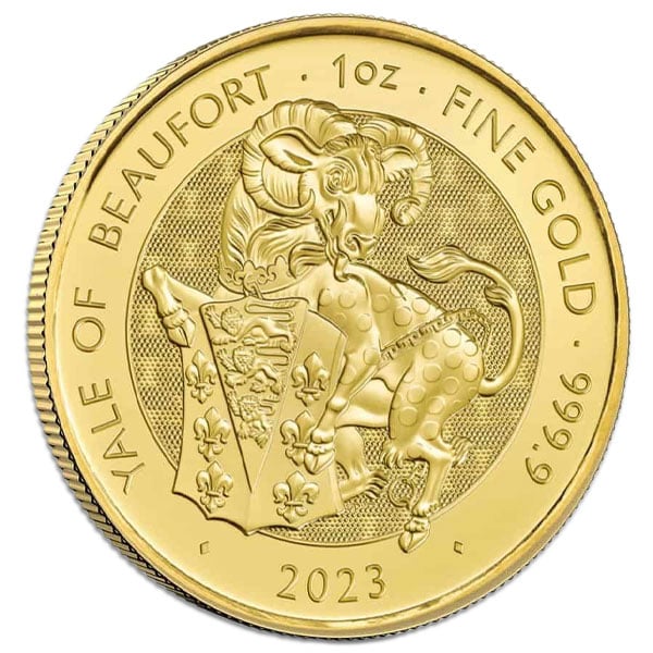 British Royal Mint Tudor Beasts; Yale of Beaufort - 1 Oz Gold Coin .9999 Pure