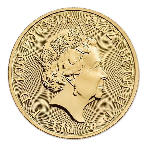2022 British Royal Mint Tudor Beasts; Lion of England - 1 Oz Gold Coin .9999 Pure