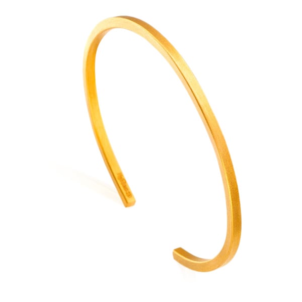Gold Bullion Bangle - Classic Design - 1 Troy Oz, 24K Pure - Matte Finish