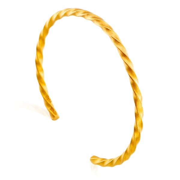 Shop Diamond Cut Double Curb Chain Bracelet - Pure 24K Gold | 7879 | United  States