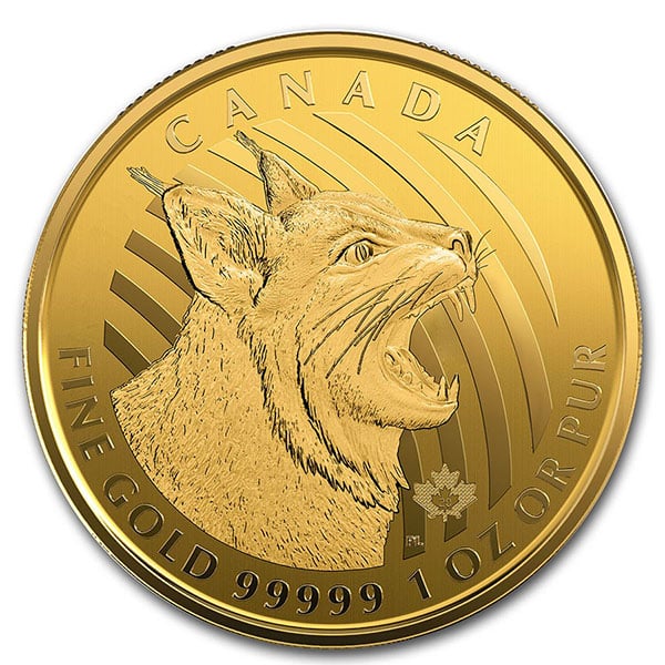 RCM Call of the Wild Bobcat - 1 Troy Oz .99999 Gold