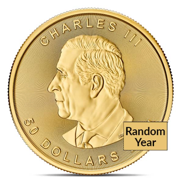 Gold 1 Oz Canadian Maple Leaf Coin (King Charles III - Random Date)
