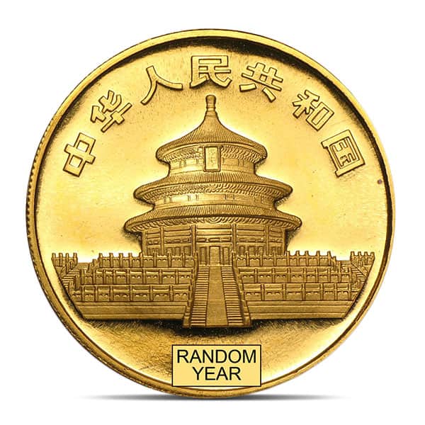 Chinese Panda, RANDOM Date .999 Gold, 1 Troy Ounce
