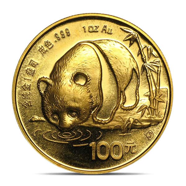 Chinese Panda, RANDOM Date .999 Gold, 1 Troy Ounce