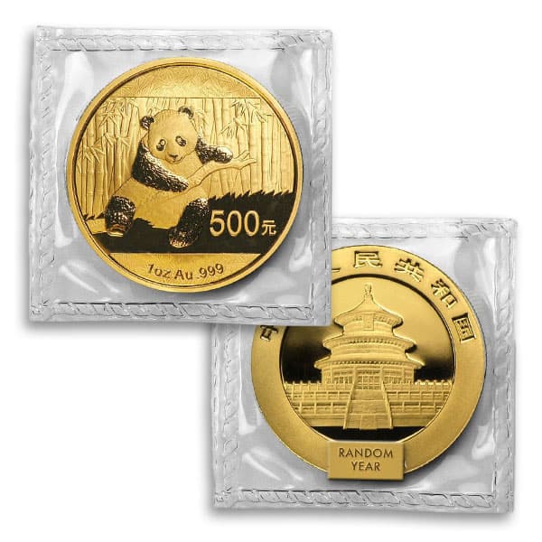 Chinese Panda, RANDOM Date .999 Gold, 1 Troy Ounce (Sealed)