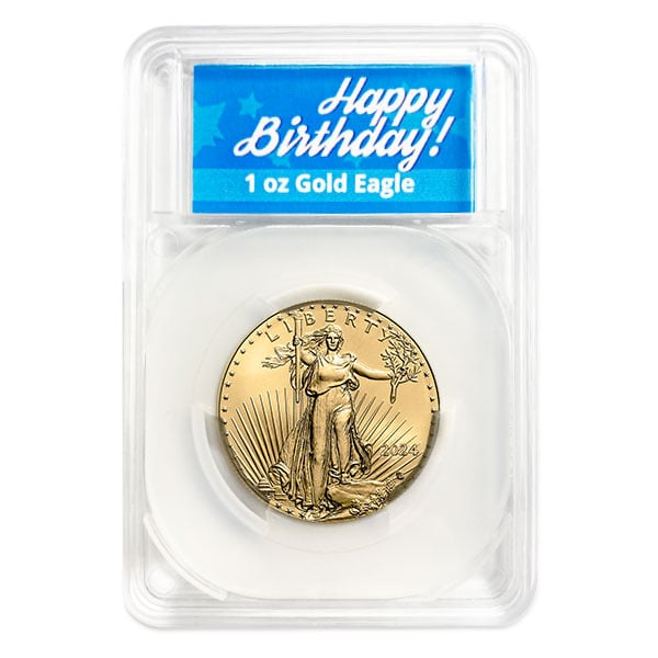 1 Oz Gold American Eagle - IN HAPPY BIRTHDAY CAPSULE thumbnail
