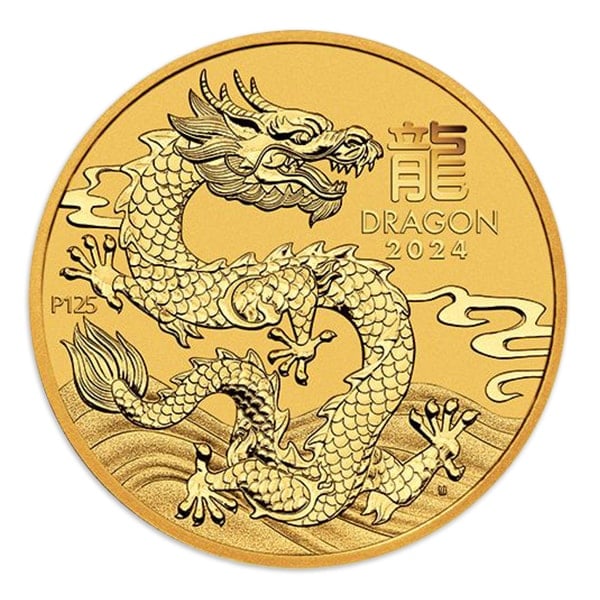 Perth Mint Lunar Series - 2024 Year of the Dragon, 1 Oz .9999 Gold