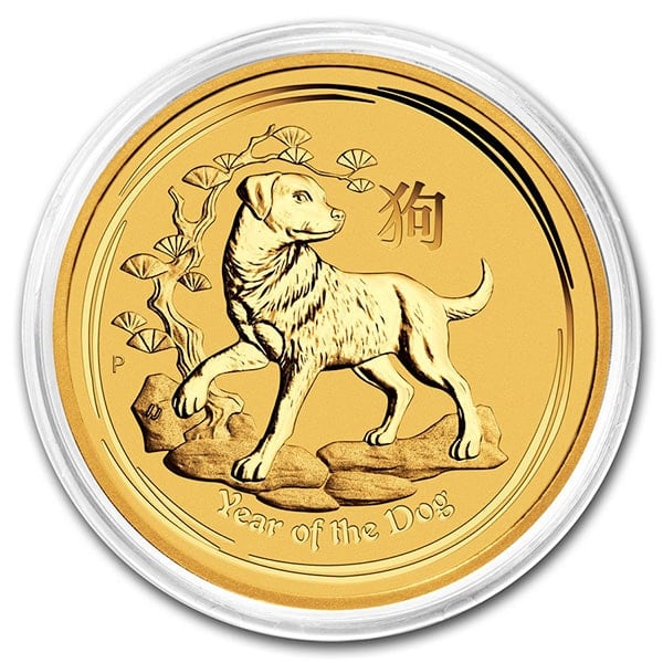 Perth Mint Lunar Series - 2018 Year of the Dog, 1 Oz .9999 Gold