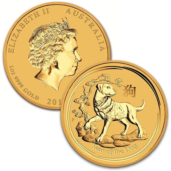 Perth Mint Lunar Series - 2018 Year of the Dog, 1 Oz .9999 Gold