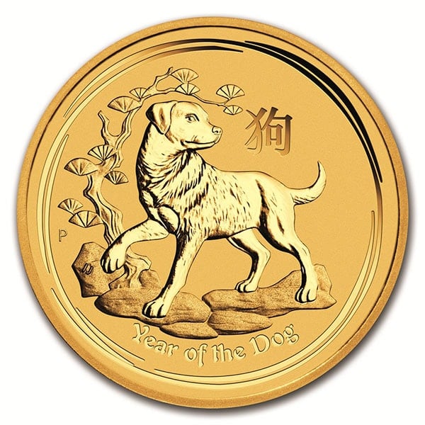 Perth Mint Lunar Series - 2018 Year of the Dog, 1 Oz .9999 Gold