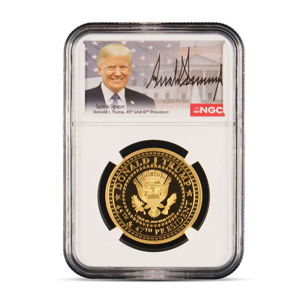 【貴重】とっても！ラッキーマン JUMBO TRUMP PF70 Graded 1 Troy Oz Gold President Trump Second Edition