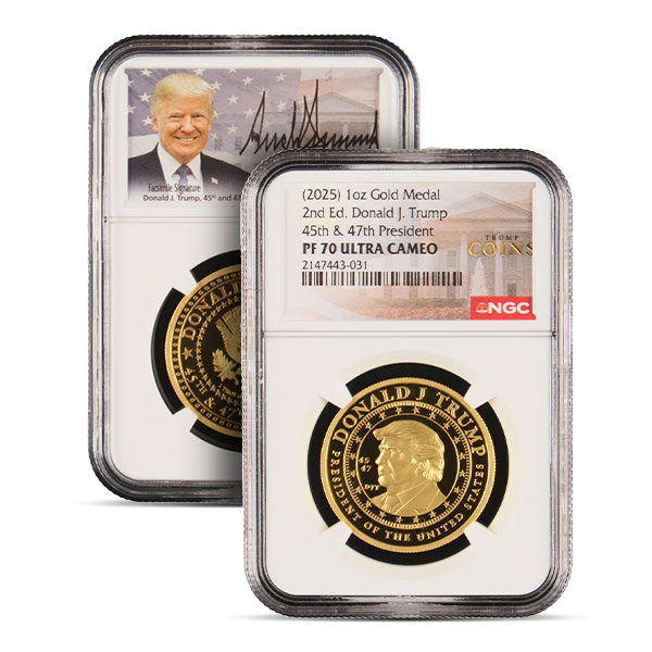 PF70 Graded 1 Troy Oz Gold President Trump Second Edition