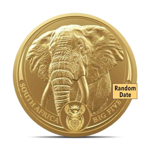 South African Big Five Elephant - 1 Troy Oz .9999 Gold