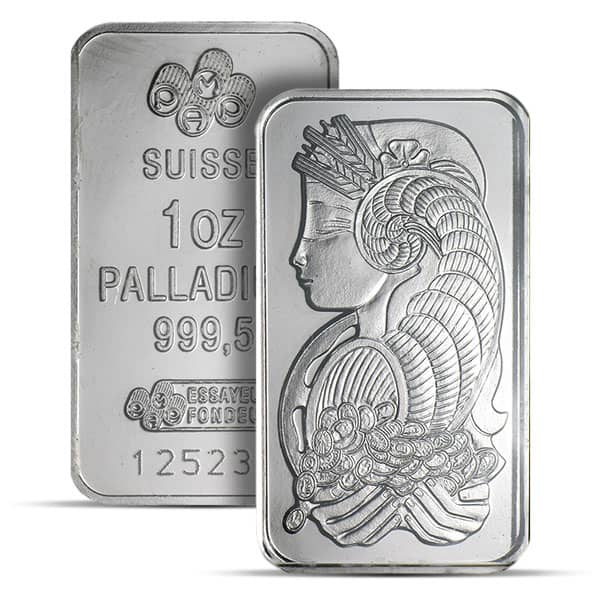 LOOSE Palladium Bar, 1 Troy Oz .9995 Pure - NO Assay Package