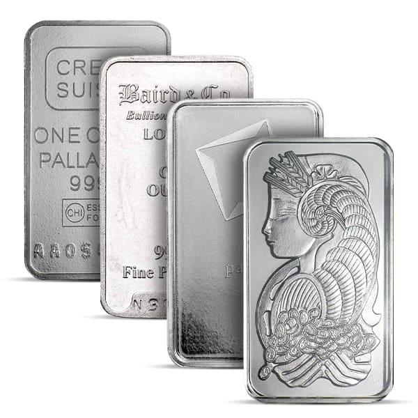LOOSE Palladium Bar, 1 Troy Oz .9995 Pure - NO Assay Package