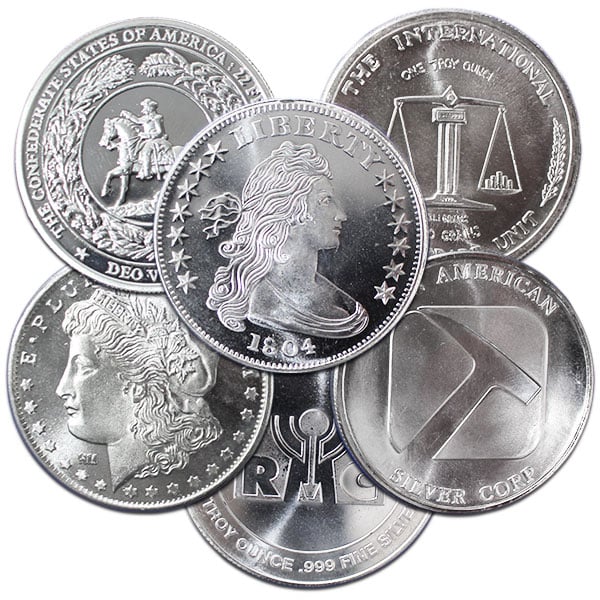 Lower Premium on 1 oz Silver Rounds [Random]