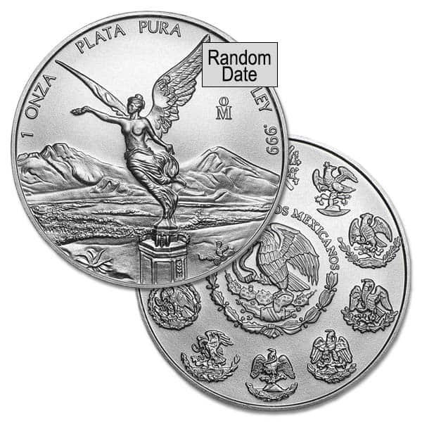 Mexican Libertad - RANDOM Date, 1 Troy Oz .999 Pure Silver