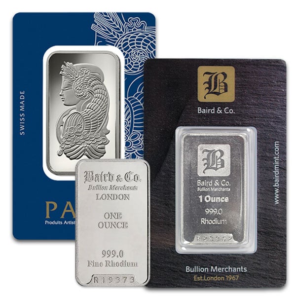 1 Oz Rhodium Bars