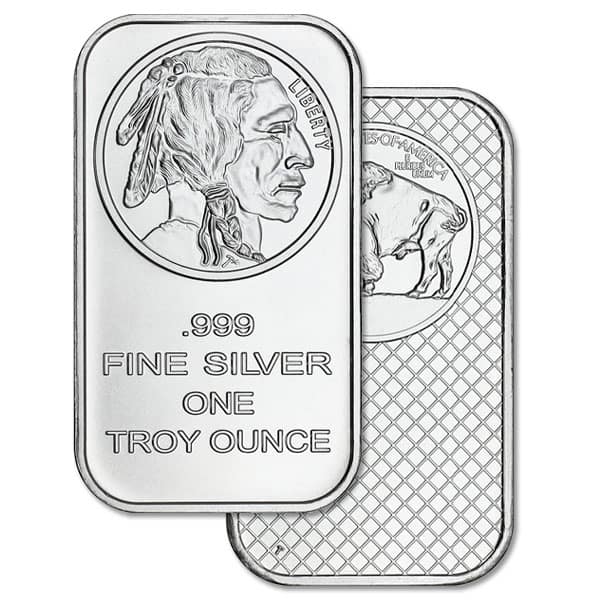 1 Oz Silvertowne Buffalo Silver Bars for Sale - Money Metals