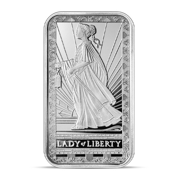 PAMP Suisse Lady Of Liberty Silver Bar, 1 Troy Ounce, .999 Pure