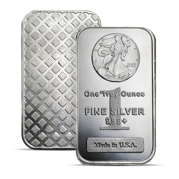 Walking Liberty Design Silver Bar - 1 Ounce .999 Pure
