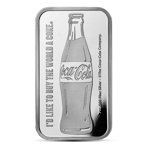 Coca-Cola Silver Bar - 1 Troy Ounce, .999 Pure