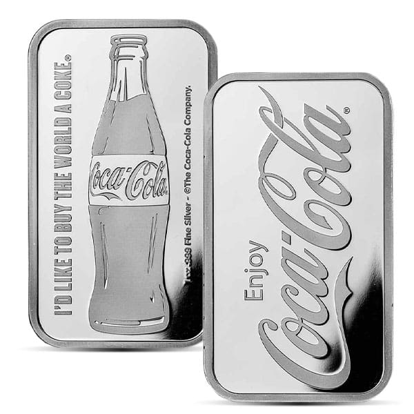 Coca-Cola Silver Bar - 1 Troy Ounce, .999 Pure