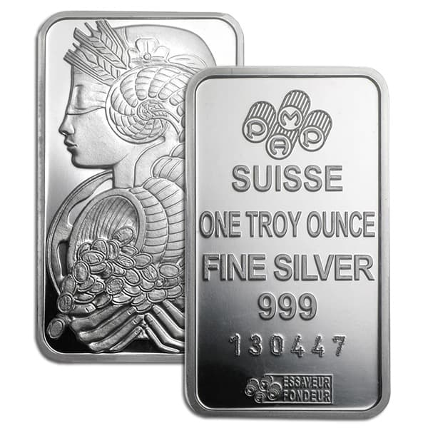 PAMP Suisse 1 Ounce Bar, .999 Pure Silver