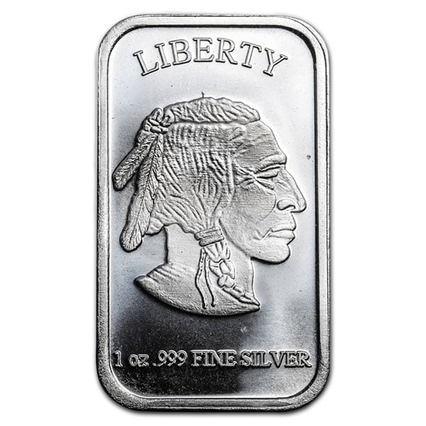 Buffalo Design Silver Bar - 1 Ounce .999 Pure