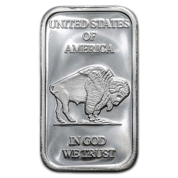 Buffalo Design Silver Bar - 1 Ounce .999 Pure