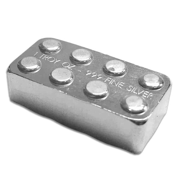 1 Oz Building Block Bar (2 x 4) - .999 Pure Silver