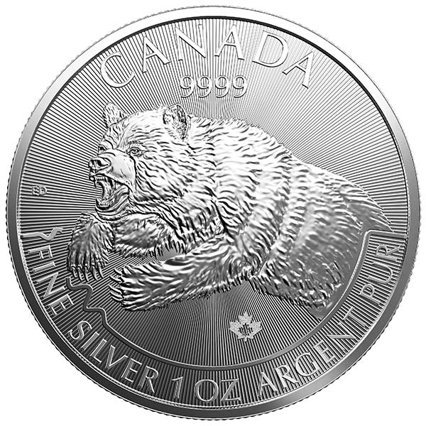 Canadian Predator Series - 2019 GRIZZLY BEAR, 1 Troy Oz, .9999 Silver thumbnail