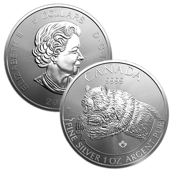 Canadian Predator Series - 2019 GRIZZLY BEAR, 1 Troy Oz, .9999 Silver