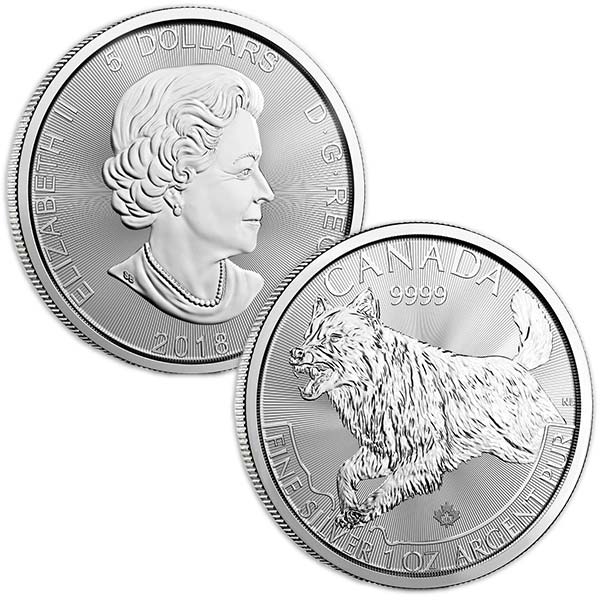 Canadian Predator Series - 2018 WOLF, 1 Troy Oz, .9999 Silver