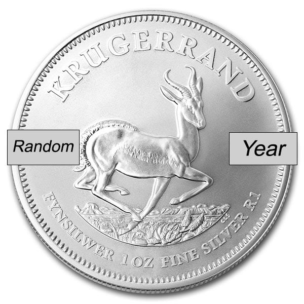 South African Krugerrand - 1 Troy Oz .999 Silver