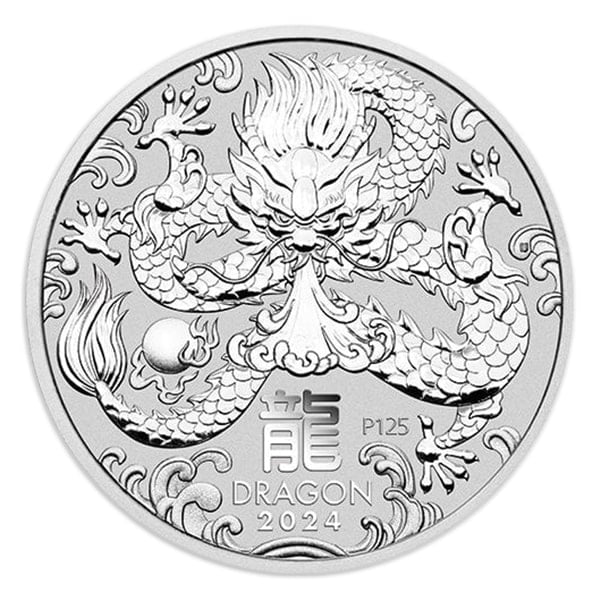 Perth Mint Lunar Series - 2024 Year of the Dragon, 1 Oz .9999 Silver