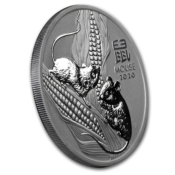 Lunar Mouse - Perth Mint 1 Oz .9999 Fine Silver thumbnail