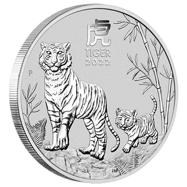 Perth Mint Lunar Series - 2022 Year of the Tiger, 1 Oz .9999 Silver thumbnail