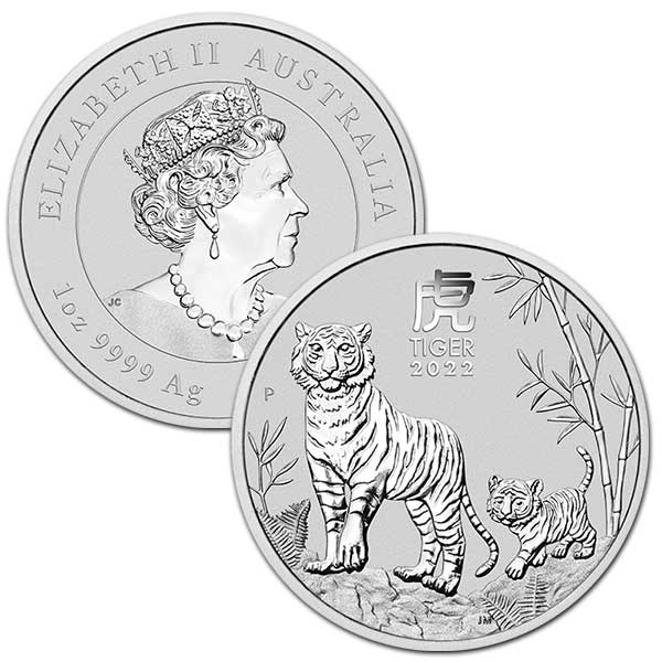 2022 1 oz Year of the Tiger, Perth Mint Lunar Series Silver